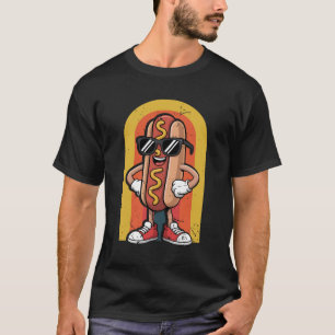 Camiseta Cachorro Quente legal Comida Rápida Óculos escuros