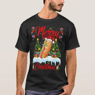 Camiseta Cachorro Quente Luz Árvores Xmas Papais noeis Cach
