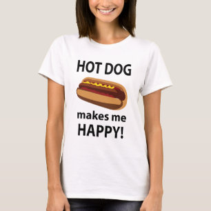 Camiseta Cachorro-Quente Me Faz Feliz Cachorro-Quente