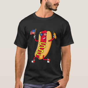 Camiseta Cachorro Quente para o 4 de julho Picnic American