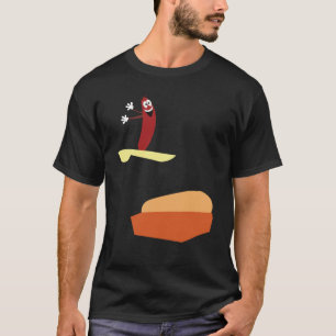 Camiseta Cachorro Quente Pulando para Dentro do Pão Humor C