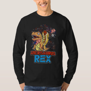 Camiseta Cachorro Quente T Rex Dinossauro 4 de Julho Ameris