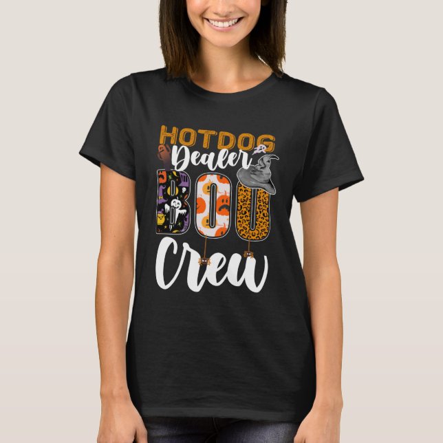 Camiseta Cachorro Quente Vendedor Equipe Boo Partida de Hal (Frente)