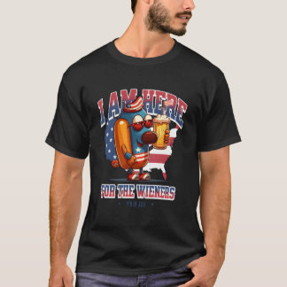 Camiseta Cachorro Quente Wiener 4 De Julho Patriótico