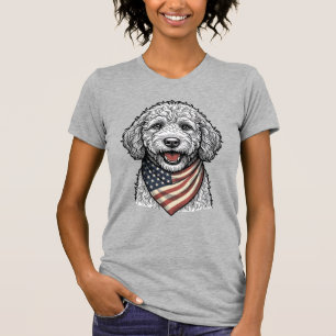 Camiseta Cachorro Rabiscado Patriótico Desenho Vetorial Ant