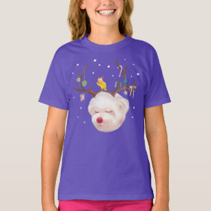 Camiseta Cachorro-Rebelde com Enfeites de natal