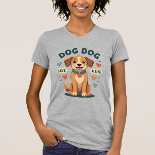 Camiseta Cachorro Resgate Fofo Vintage Salve Uma Vida Carto