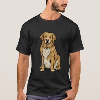 Camiseta Cachorro Retriever Amarelo Gráfico Arte Pop Vintag