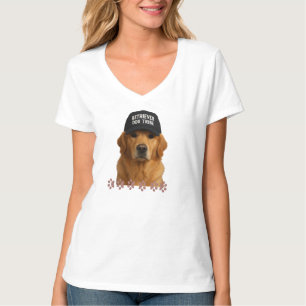 Camiseta Cachorro Retriever de boné