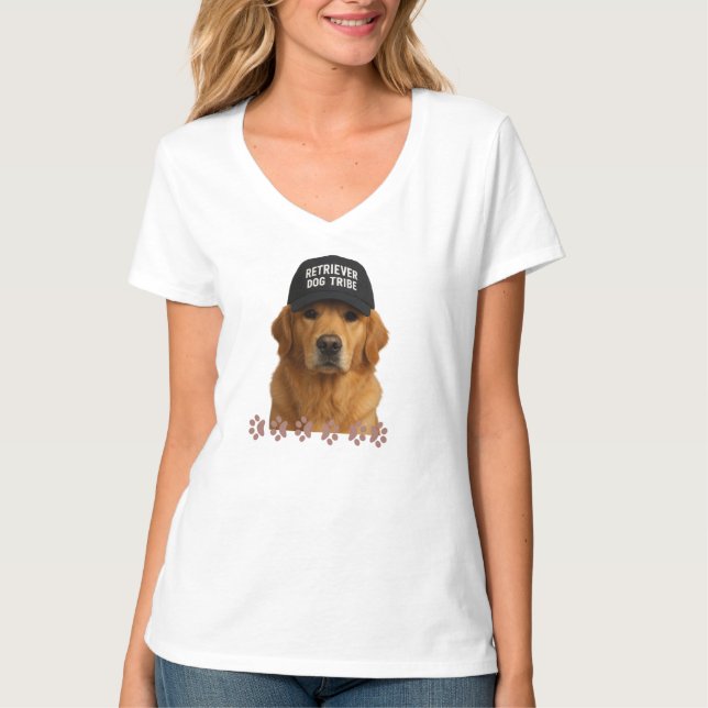Camiseta Cachorro Retriever de boné (Frente)