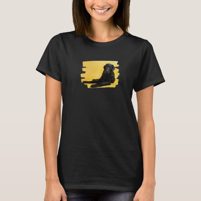 Camiseta Cachorro Retriever de Capa Lisa Engraçado (Frente)