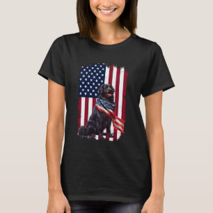 Camiseta Cachorro Retriever de Capa Lisa Engraçado Bandeira