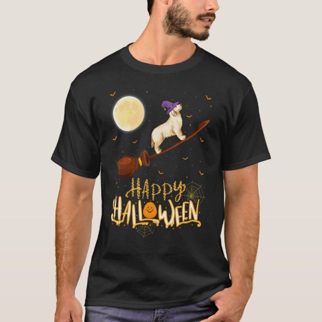 Camiseta Cachorro Retriever Dourado Anda de Bruxa com Espin (Frente)