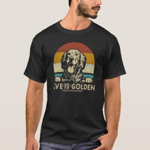 Camiseta Cachorro Retriever Dourado Engraçado A vida é dour