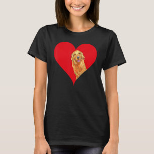Camiseta Cachorro Retriever Dourado Engraçado Coração Verme