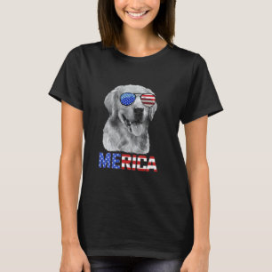 Camiseta Cachorro Retriever Dourado Engraçado Merica 4 de J