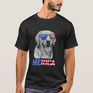 Camiseta Cachorro Retriever Dourado Merica 4 de Julho Patri
