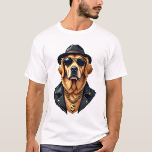 Camiseta Cachorro Retriever Dourado Vintage Legal de Óculos