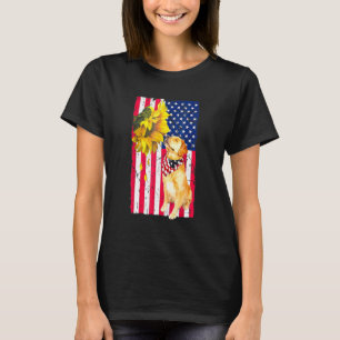 Camiseta Cachorro Retriever Labrador Bandeira Americana Gir