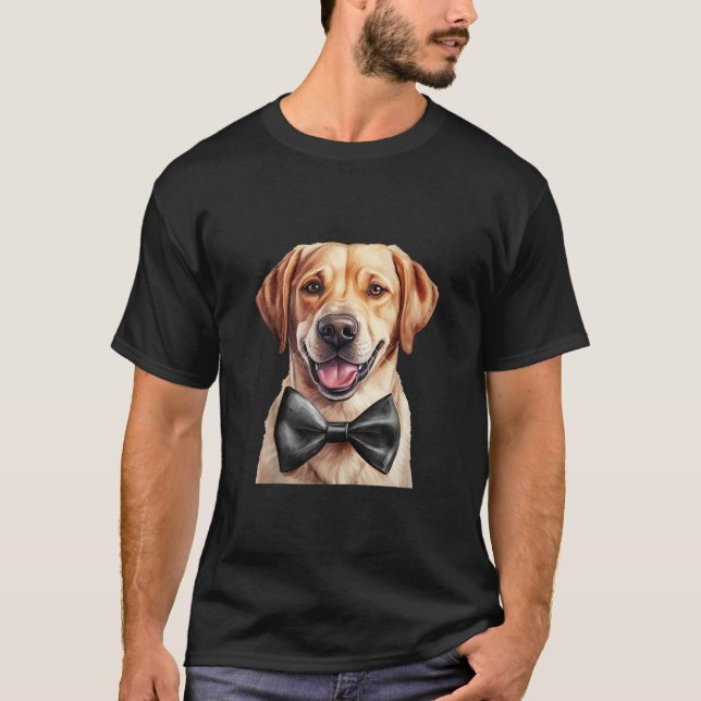 Camiseta Cachorro Retriever Vestindo Arco Colmeia Negra (Frente)