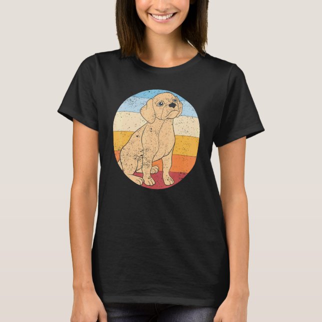 Camiseta Cachorro Retro Animal Fofo Puggle (Frente)