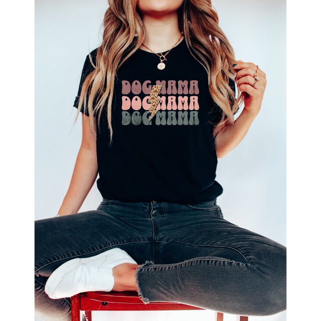 Camiseta Cachorro Retro Mama-Leopardo Mama-Cachorro Lover-C (Criador carregado)