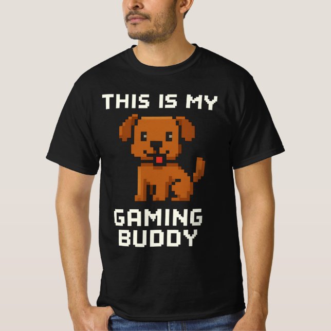 Camiseta Cachorro Retro Pixel Art – “Este é o meu Parceiro  (Frente)