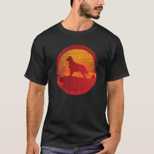 Camiseta Cachorro Retro Sunset De Retriever Revestido Plano