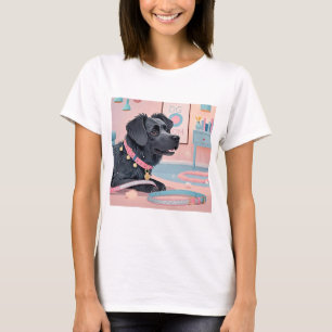 Camiseta Cachorro rosa, azul, blusa, mãe
