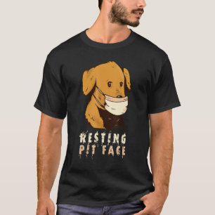 Camiseta Cachorro Rosto Descansado Rosto Rosto Rosto Engraç