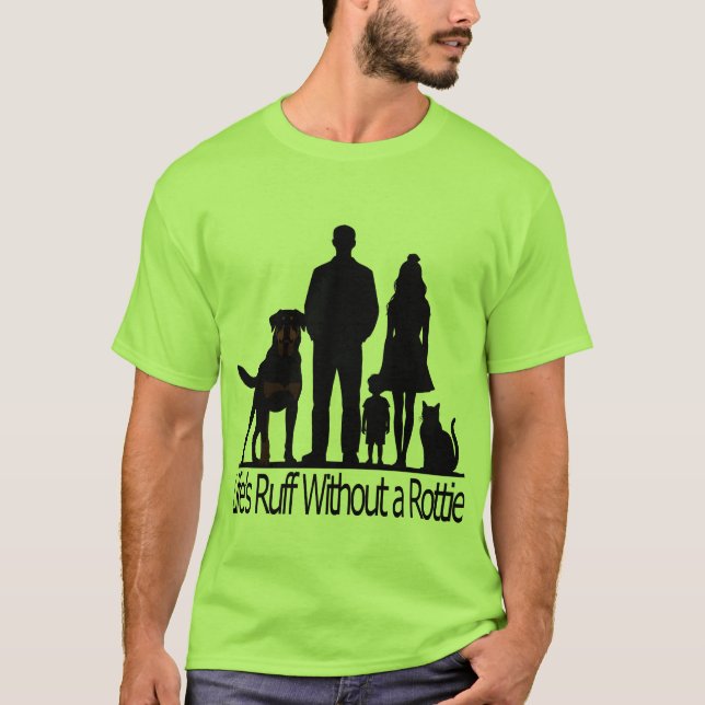 Camiseta Cachorro Rottweiler - A Vida é Difícil Sem um Rott (Frente)