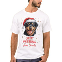 Cachorro Rottweiler como Papais noeis Feliz Natal