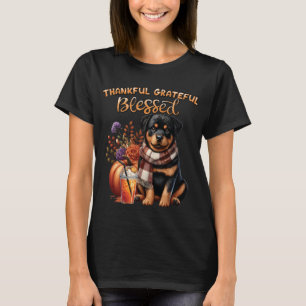 Camiseta Cachorro Rottweiler Grato Agradecido Abençoado