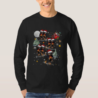 Camiseta Cachorro Rottweiler Papai Noel Lua Natal Engraçado