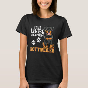 Camiseta Cachorro Rottweiler Rotti Fofo Ich Liebe Meine Rot