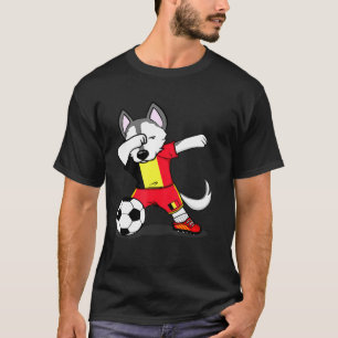 Camiseta Cachorro Rouco Cachorro Bélgica Futebol Bandeira B