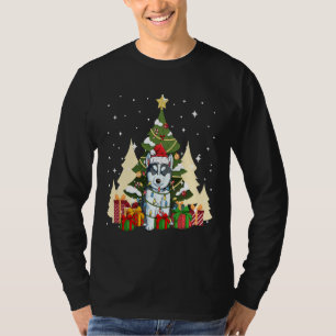 Camiseta Cachorro rouco Em Santa Hat Feliz Combinação Tripl