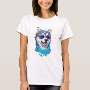 Camiseta Cachorro Rouco Vestindo vidro solar na apresentaçã