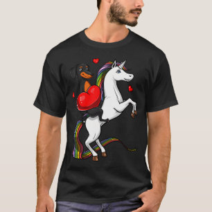 Camiseta Cachorro Salsicha Dachshund Montando Unicórnio