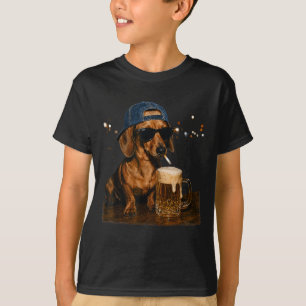 Camiseta Cachorro Salsicha Engraçado Bebendo Cerveja Cachor