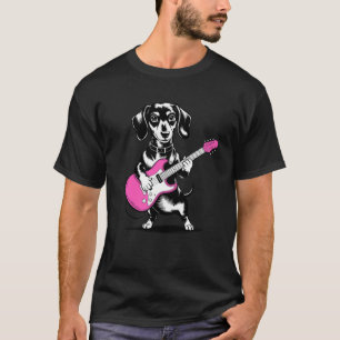Camiseta Cachorro Salsicha Fofo Tocando Violão Cachorro Vie