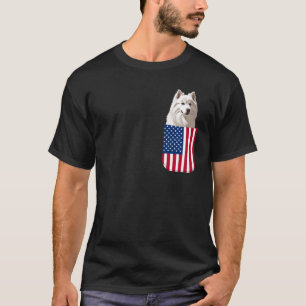 Camiseta Cachorro Samoyed Bandeira Americana Patriótico 4 d
