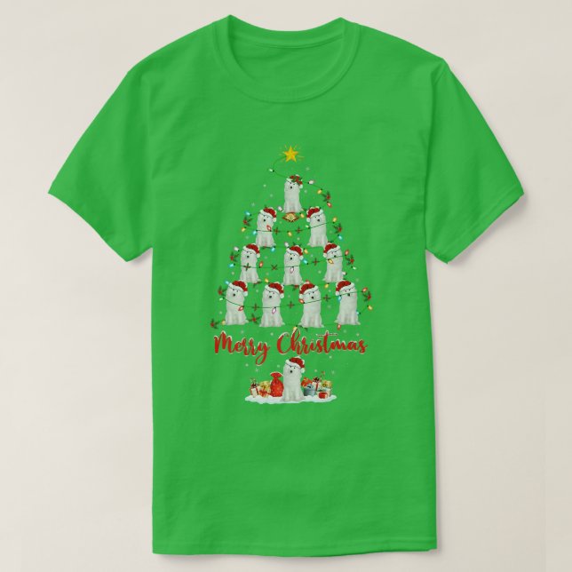Camiseta Cachorro Samoyed Lover Xmas Correspondendo Papais  (Frente do Design)