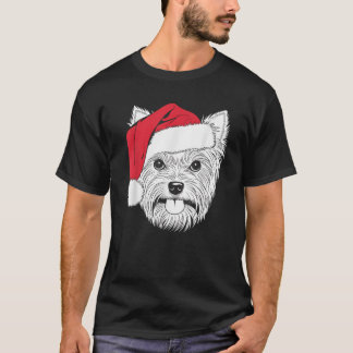 Camiseta Cachorro Santa Yorkie Alegre em Chris Yorkshire Te