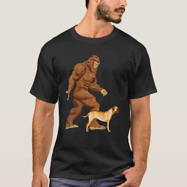 Camiseta Cachorro Sasquatch Engraçado Andando Bigfoot (Frente)