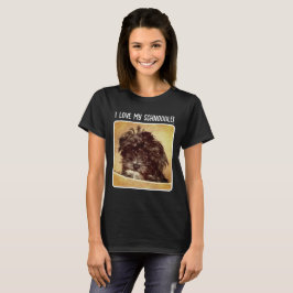Camiseta Cachorro Schnoodle Mulher Preto Básico