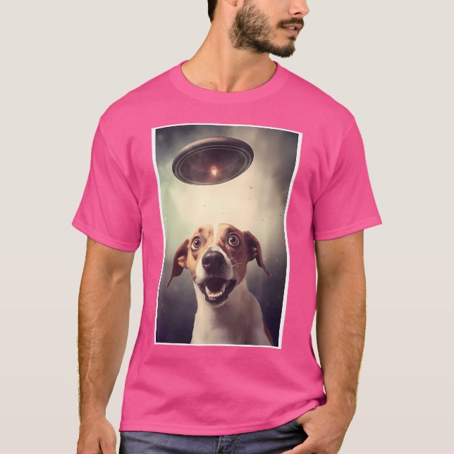 Camiseta Cachorro Selfie Com Ufos Alien Extraterrestre Ufo  (Frente)