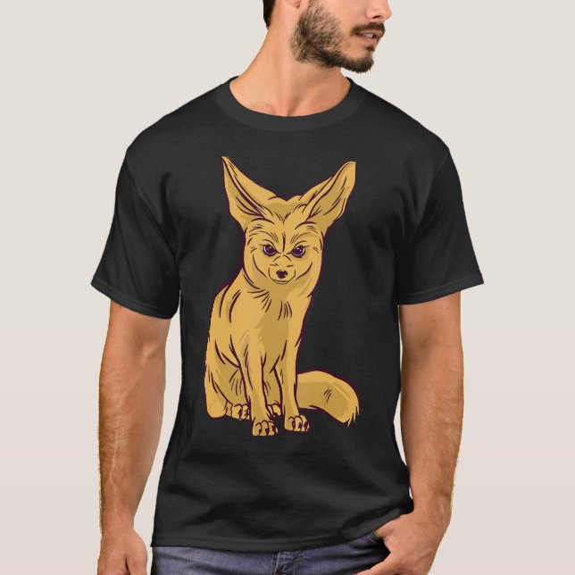 Camiseta Cachorro Selvagem Raposa do Deserto do Norte de Áf (Frente)