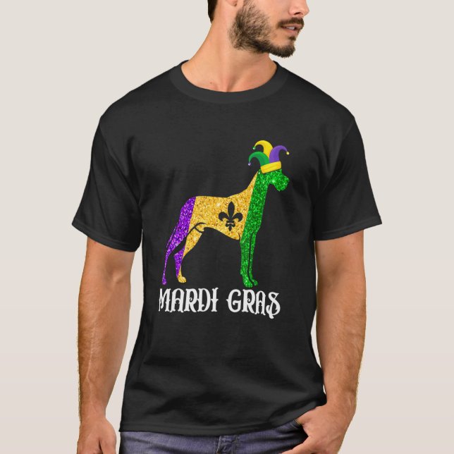 Camiseta Cachorro sem guelada do Cachorro do Pato Mardi Gra (Frente)