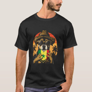 Camiseta Cachorro Senegal Bandeira Senegalesa Pôr do Sol Or